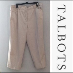 🔴EUC Talbots stretch tan crop pant size 16.
